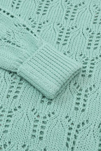 Pull en Maille Ajourée Pointelle Col Rond, Manches Longues