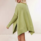 Pull Oversize en Maille à Col V – Manches Longues