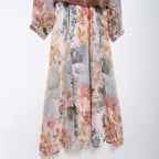 Robe Fleurie à Manches Longues Élégance Bohème