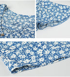 Robe Longue Fleurie à Manches Volantées
