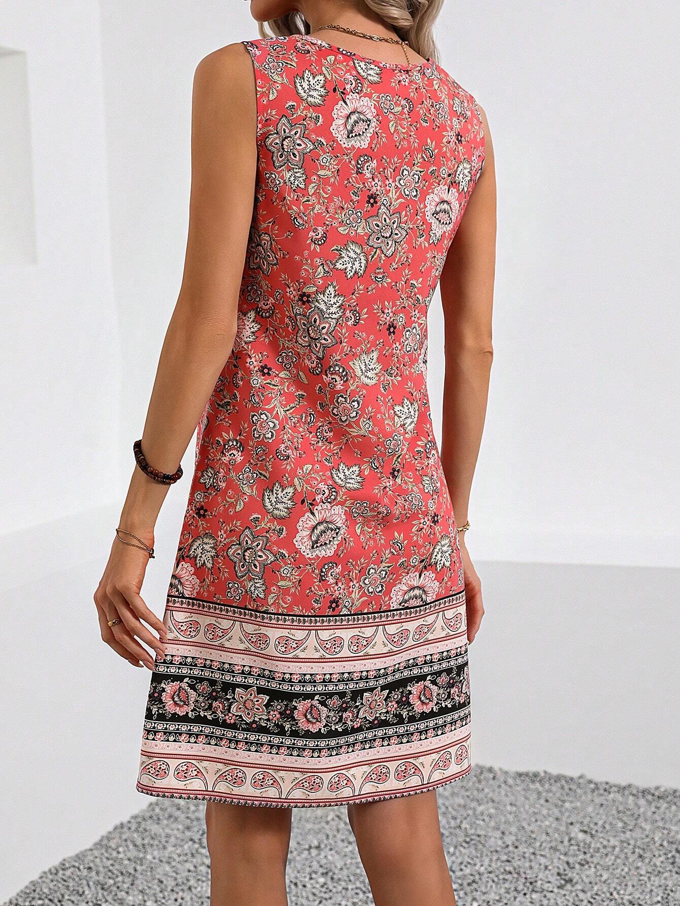 Robe Midi Fleurie Sans Manches Esprit Bohème