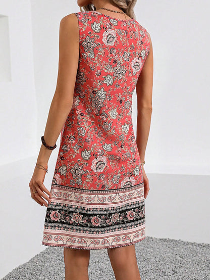 Robe Midi Fleurie Sans Manches Esprit Bohème