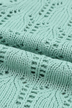 Pull en Maille Ajourée Pointelle Col Rond, Manches Longues