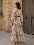 Robe Fleurie à Manches Longues Élégance Bohème