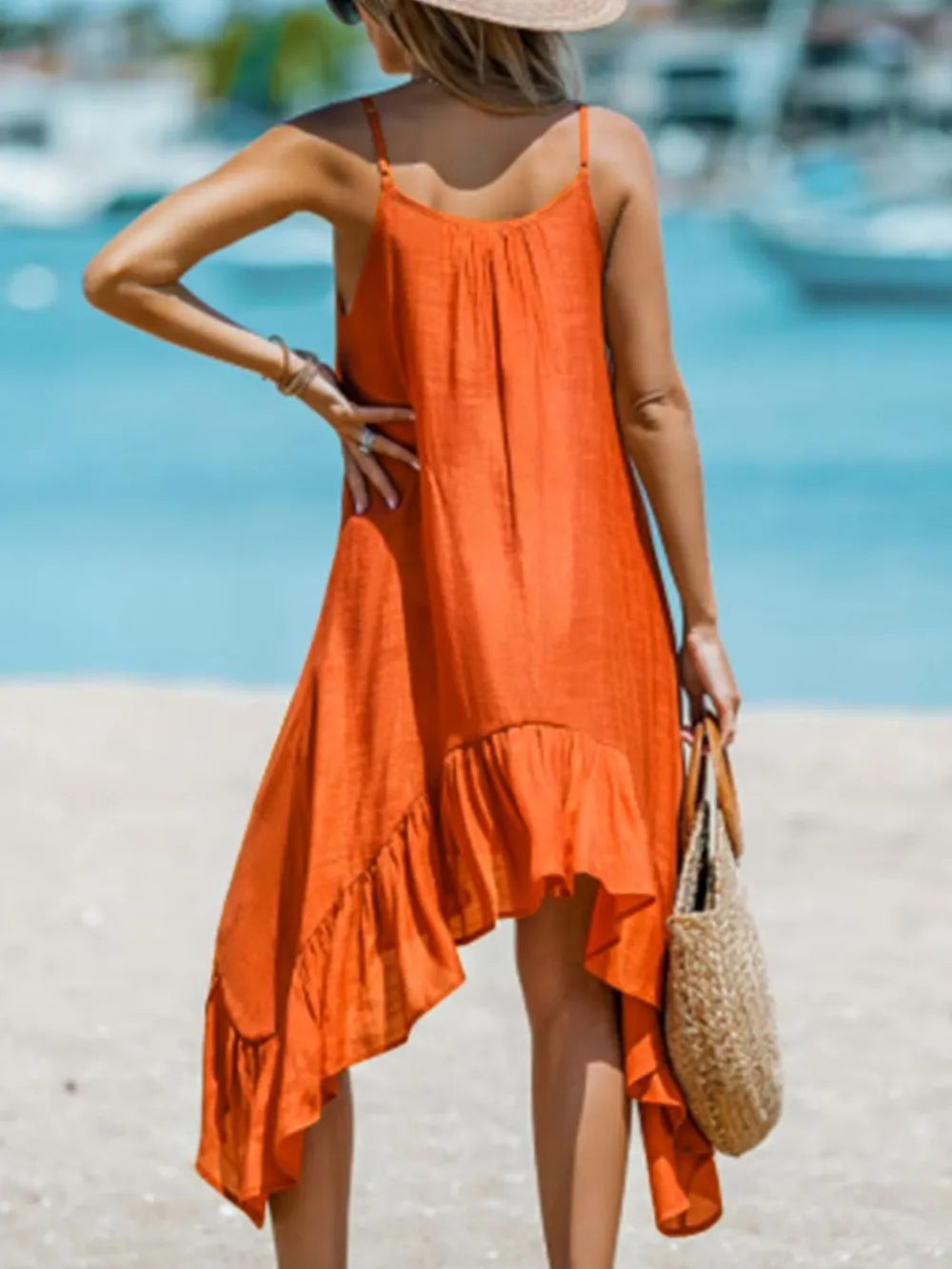 Robe Longue Asymétrique à Volants Esprit Estival