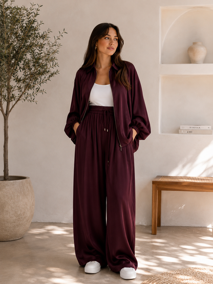 Ensemble Femme Chemisier Fluide et Pantalon Large