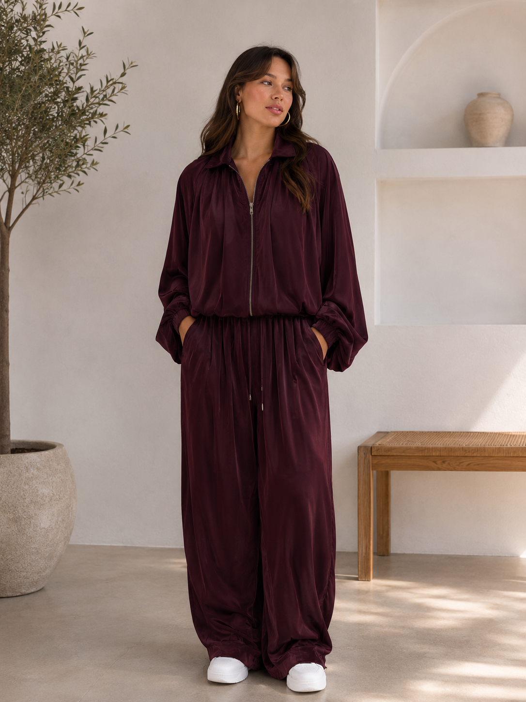 Ensemble Femme Chemisier Fluide et Pantalon Large