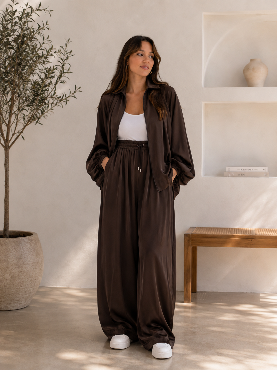 Ensemble Femme Chemisier Fluide et Pantalon Large