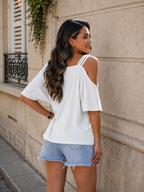 Top Asymétrique à Épaule Dénudée Coupe Fluide Moderne
