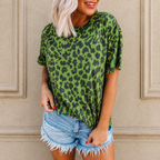 T-Shirt Femme Imprimé Léopard Coupe Ample